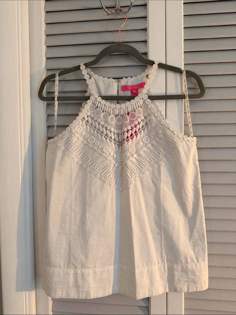 Lilly Pulitzer White Crochet Halter Camisole